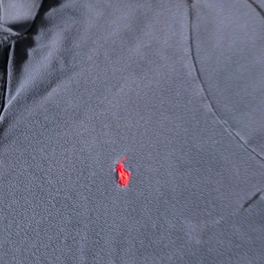 Polo Ralph Lauren Mens Large Polo Shirt Navy Blue Custom Fit Cotton Pique Logo